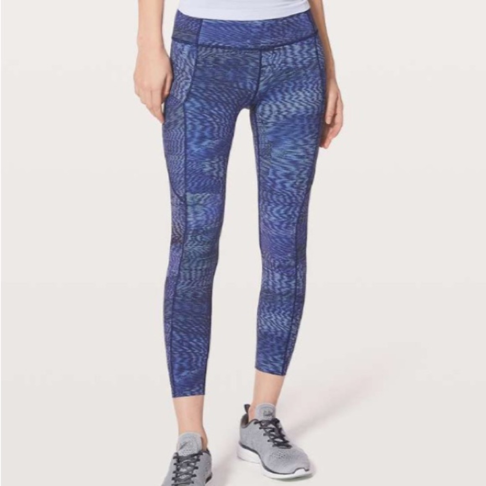 Lululemon Fast & Free Leggings 7/8 Tight II Nulux 25" Linear Flux Light Size 8